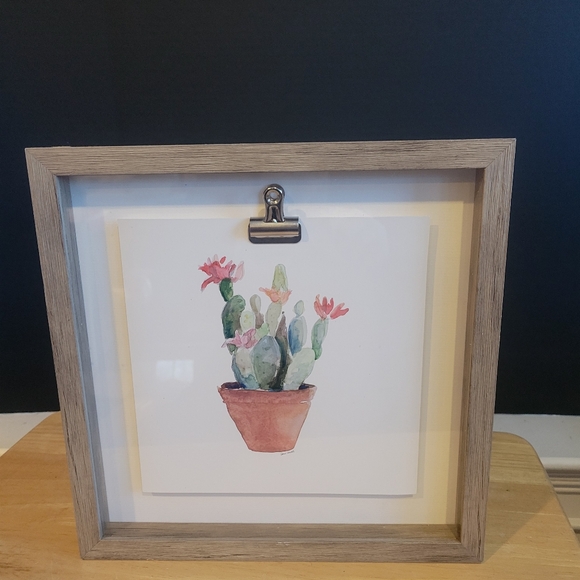3D Cactus Painting Under Glass Wall Decor